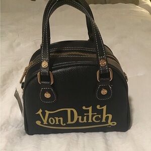 NWT Ladies Von Dutch Purse Deadstock Black & Gold